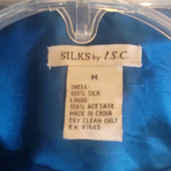 Vintage Y2K Retro Glam Silk Silk more Silk Silk ISC Jacket Top 100% Both Silk - Picture 3 of 10